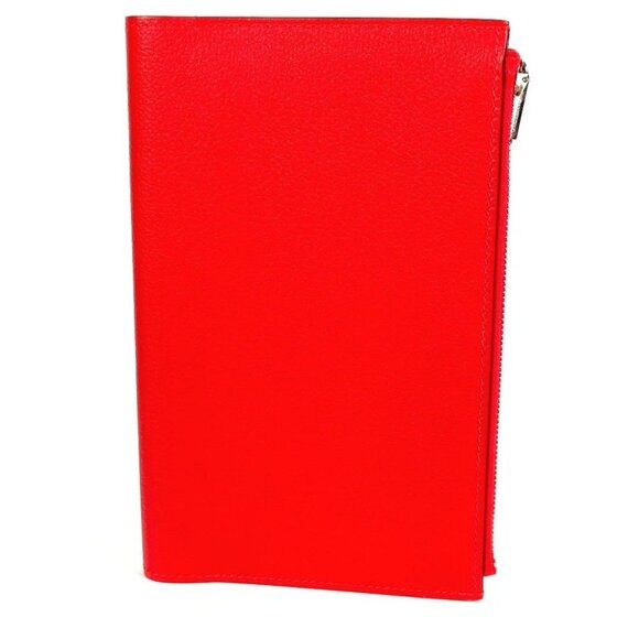 HERMES Notepad "EA Zip" PM Notebook case cover Evercolor Rouge Ladue Red Unused - Picture 1 of 12